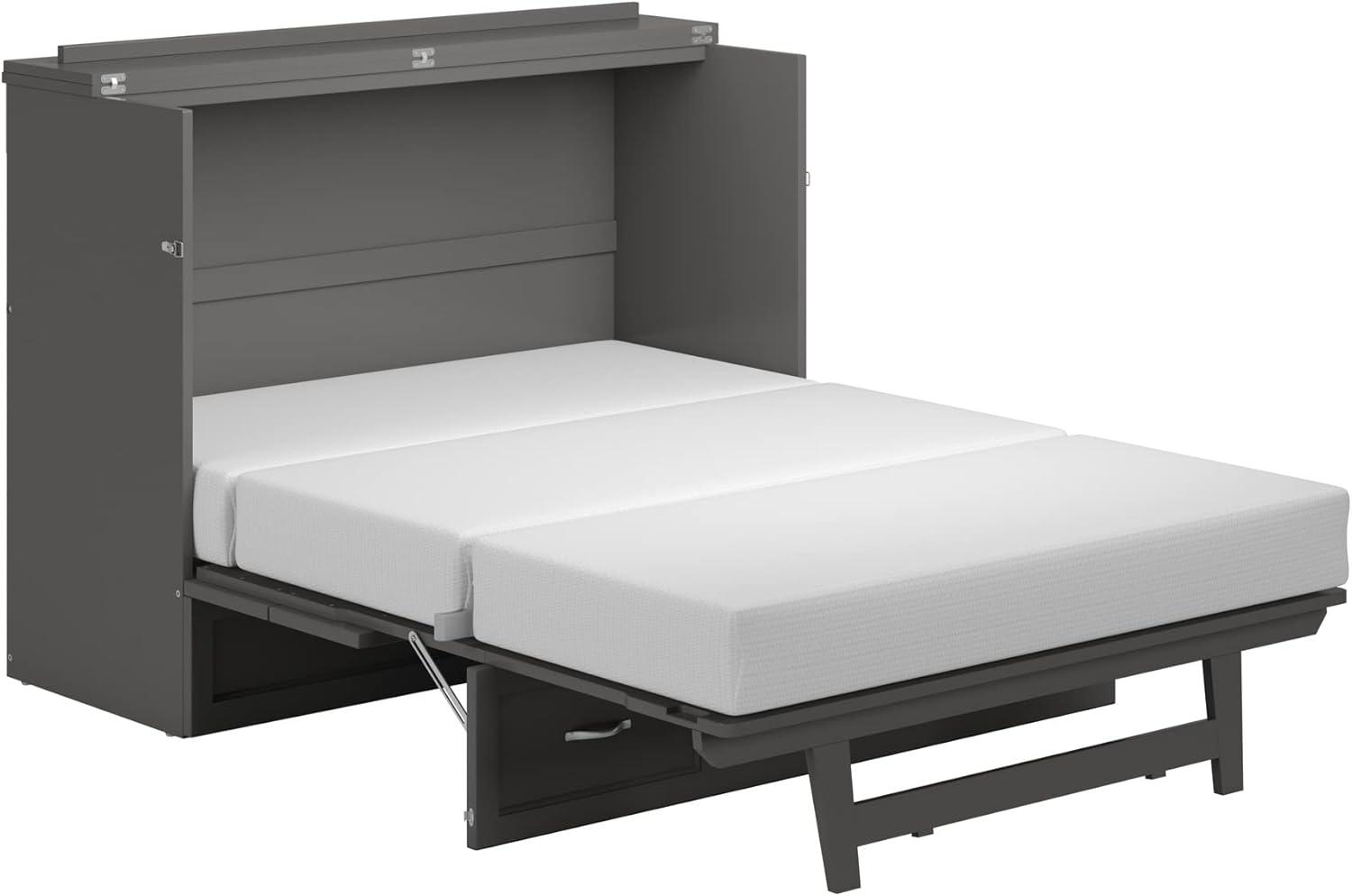 AFI Northfield Grey Full Solid Wood Murphy Bed Chest