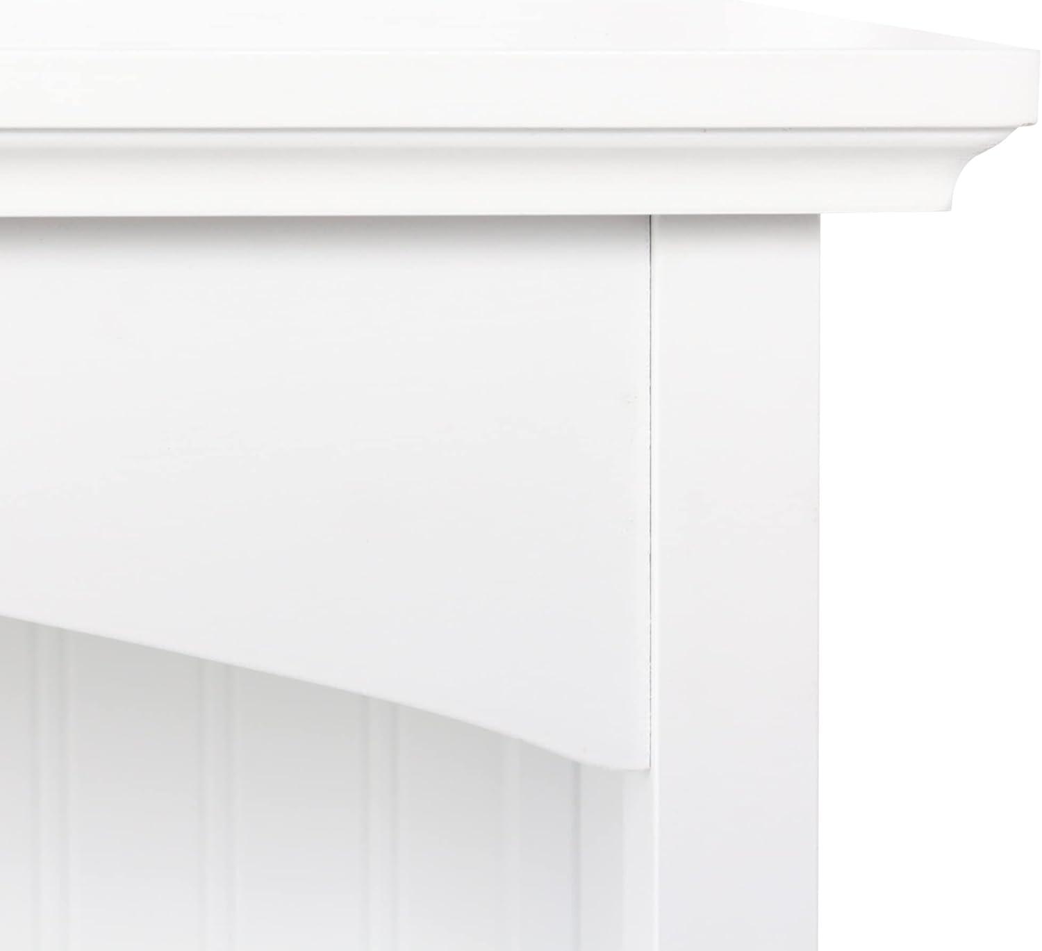 eHemco 3 Tier Storage Shelf Bookcase with 2 Arched Supports, 40 Inches Height, White