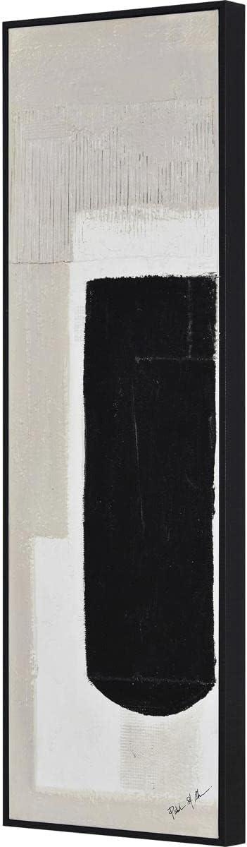 Rectangular Multicolor Hand Painted Canvas Art with Black Frame