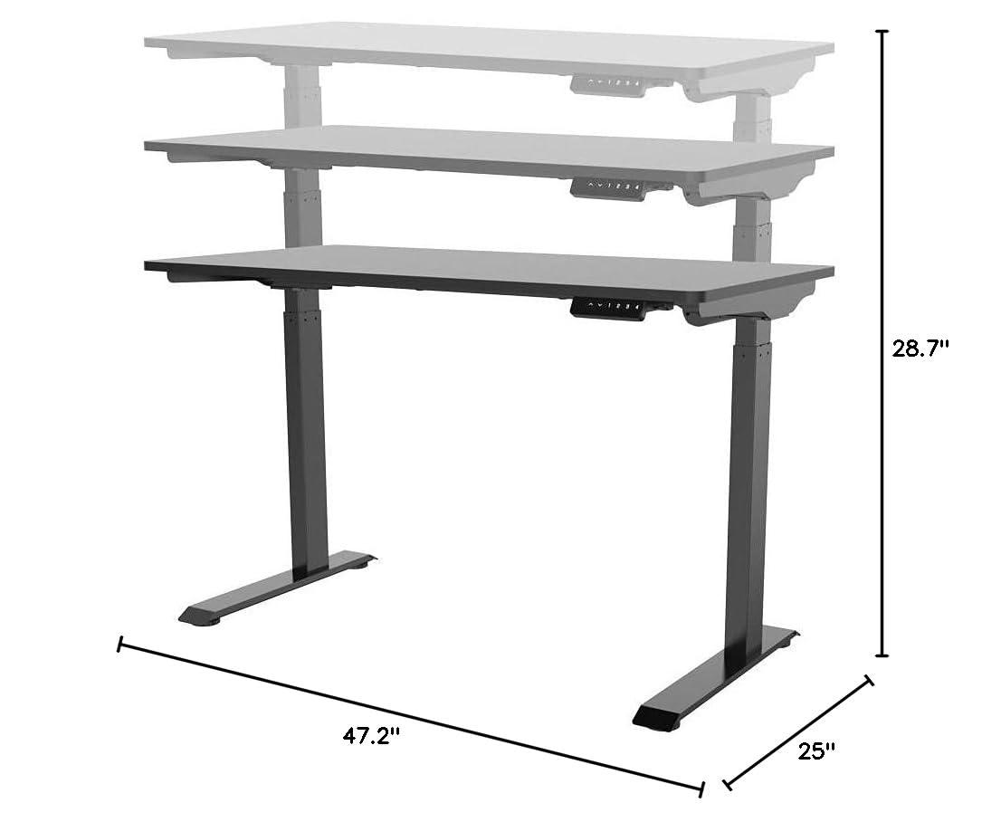 Monoprice WFH Single Motor Height Adjustable Sit-Stand Desk Table with 4 foot Top, Black, Laptop Computer Workstation - Workstream Collection