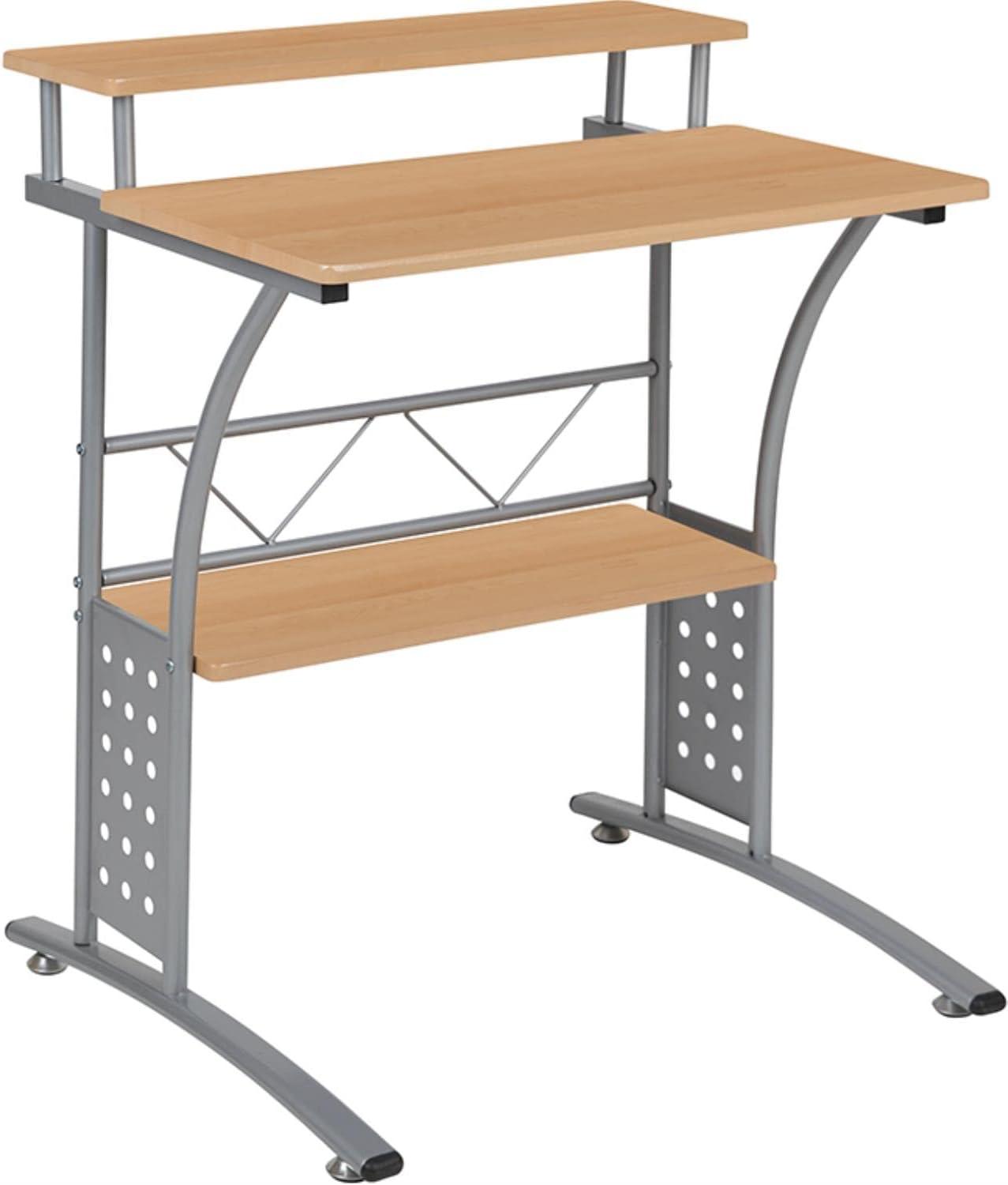 Flash Furniture Computer Desk with Top and Lower Storage Shelves