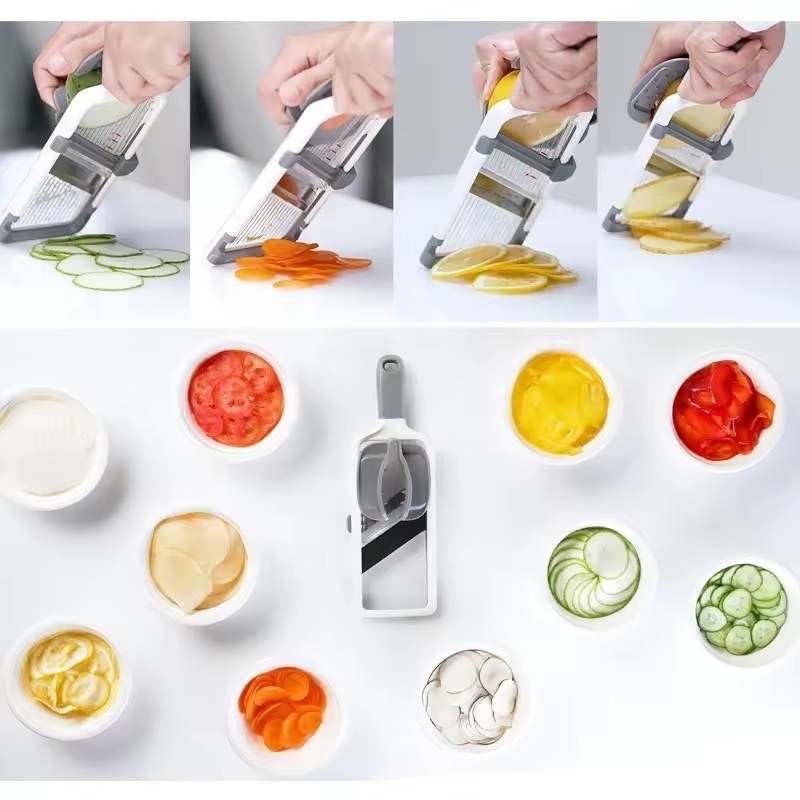 Versatile Handheld Mandoline Slicer - Adjustable Stainless Steel Blade, Ergonomic Grip, Enhanced Safety, Easy to Clean, Perfect for Quick and Precise Slicing of Fruits & Vegetables