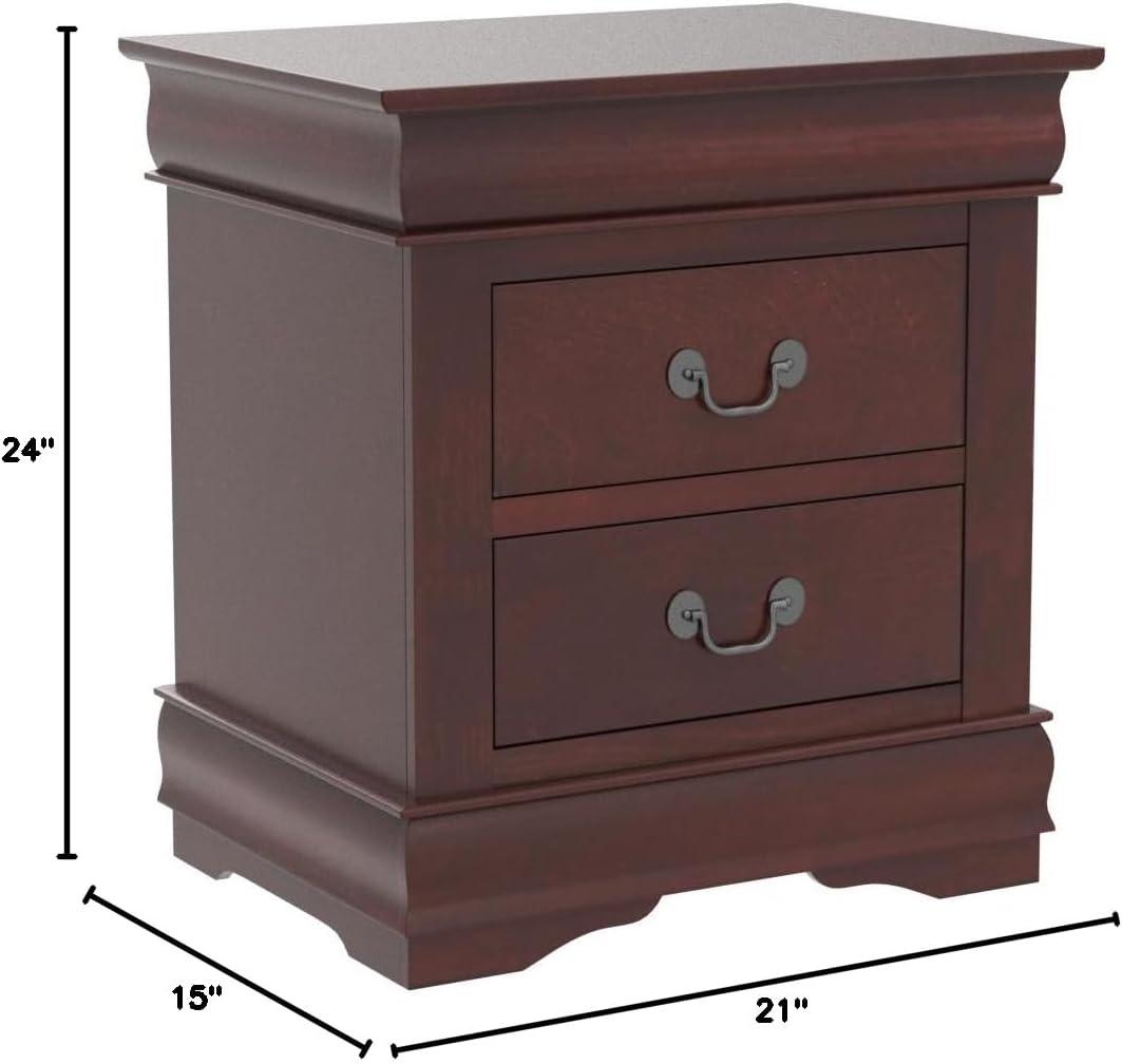 Acme Louis Philippe 2-Drawer Nightstand, Multiple Finishes Indoor Bed Room Furniture