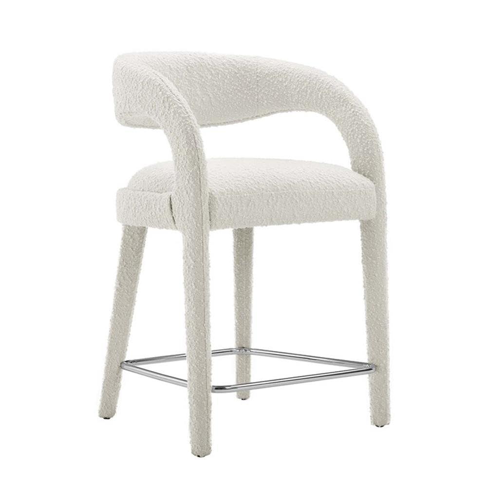 Modway Pinnacle Boucle Upholstered Counter Stool Set of Two