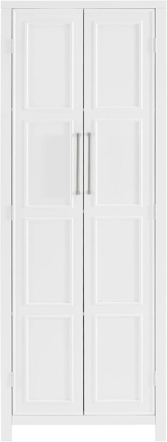 Crosley Cutler Storage Pantry White : Modern Farmhouse Style, 4 Fixed & Adjustable Shelves, MDF Wood Veneer, 65" Height