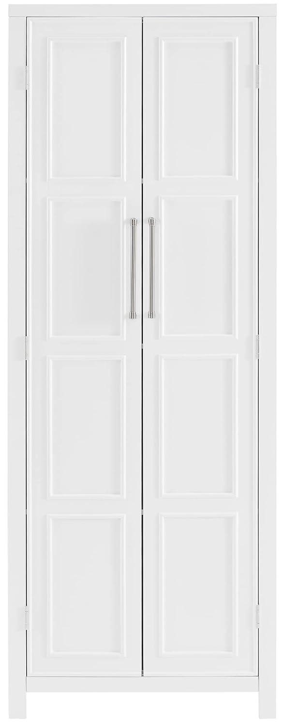 Crosley Cutler Storage Pantry White : Modern Farmhouse Style, 4 Fixed & Adjustable Shelves, MDF Wood Veneer, 65" Height