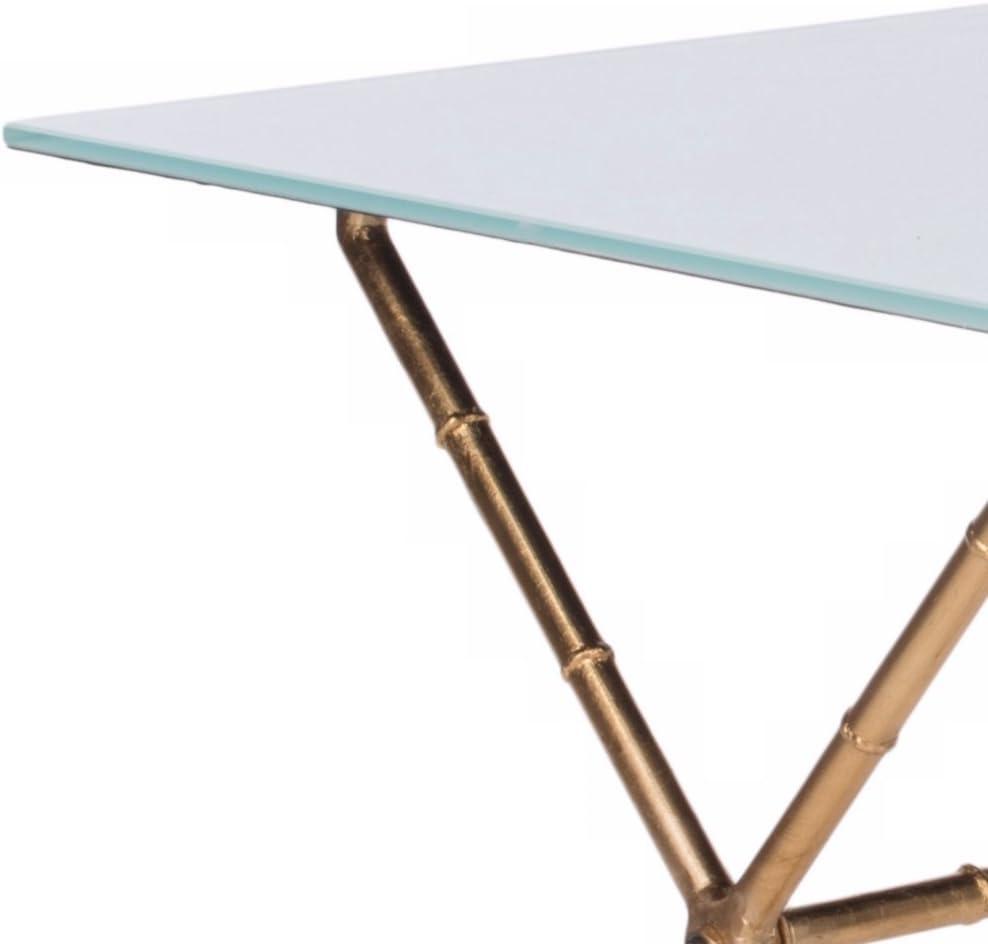 Brogen Coffee Table - Gold/White Glass - Safavieh