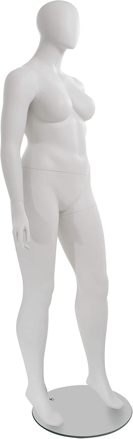 Amber Plus-Size Headless Mannequin with Matte White Finish