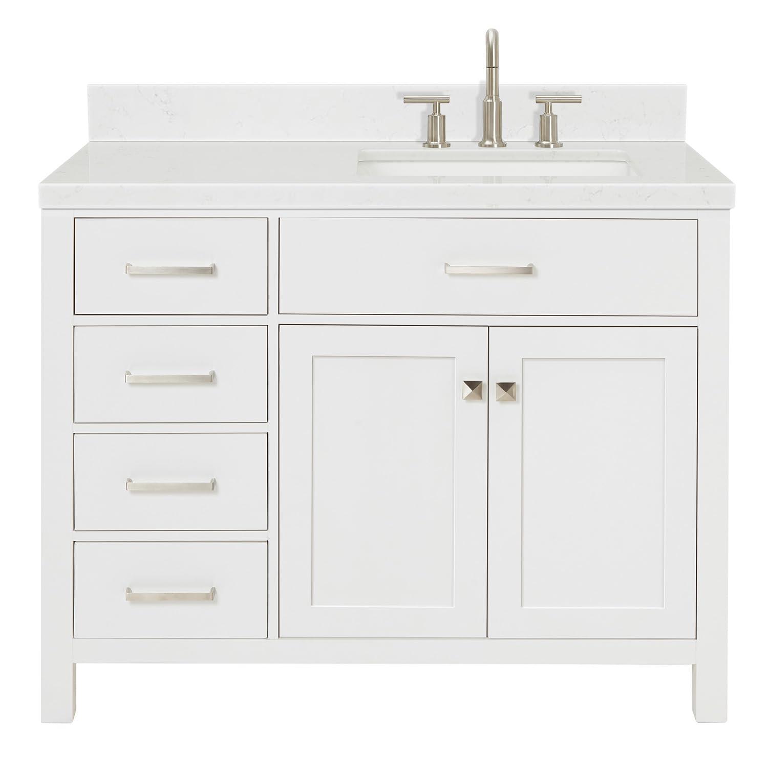 Ariel H036slcqrvo Bristol 36" Free Standing Single Basin Vanity Set - White
