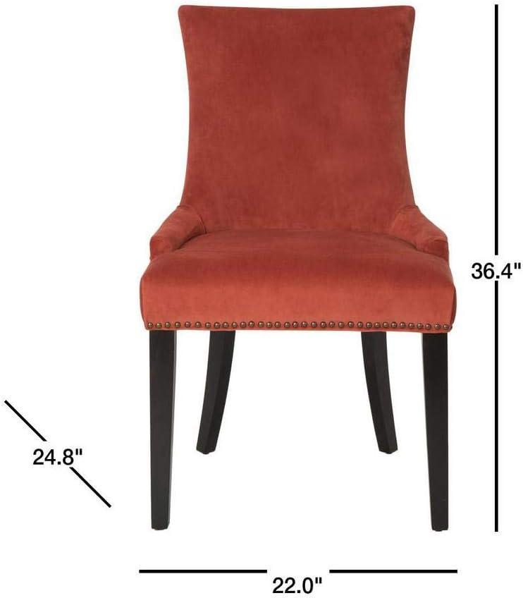 Lester 19''H Dining Chair (Set of 2) with Brass Nail Heads - Rust - Safavieh