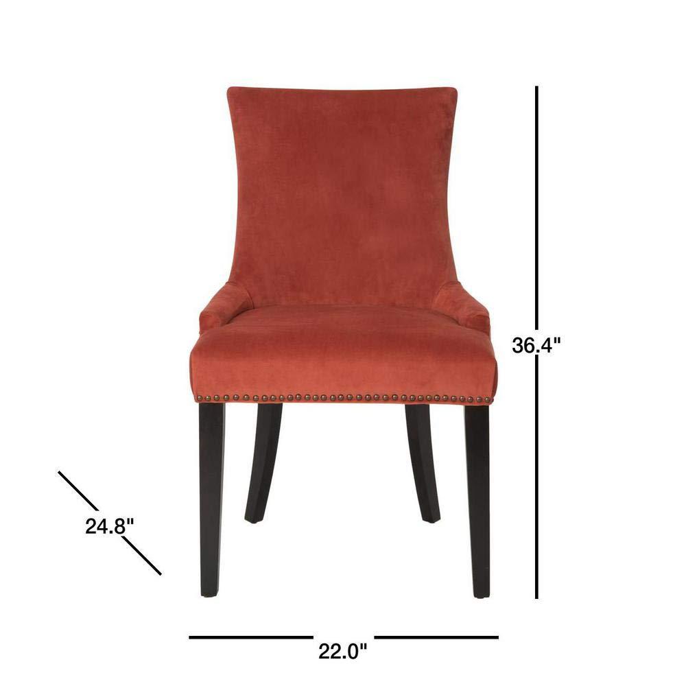 Lester 19''H Dining Chair (Set of 2) with Brass Nail Heads - Rust - Safavieh