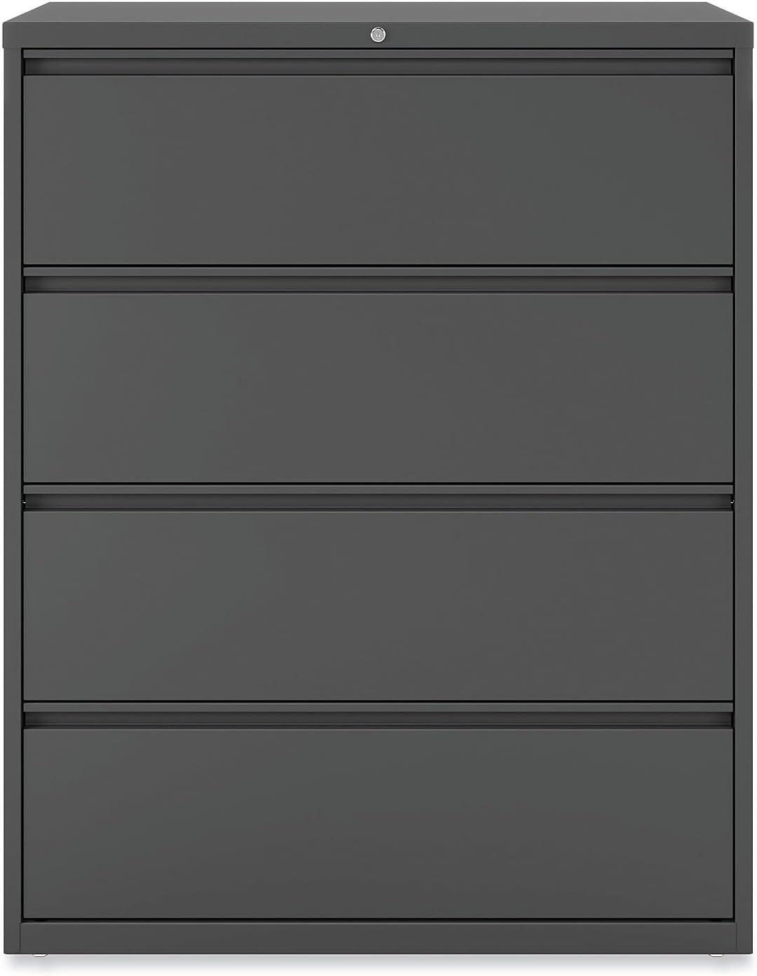 Alera Lateral File, 4 Legal/Letter/A4/A5-Size File Drawers, Charcoal, 42" x 18.63" x 52.5"