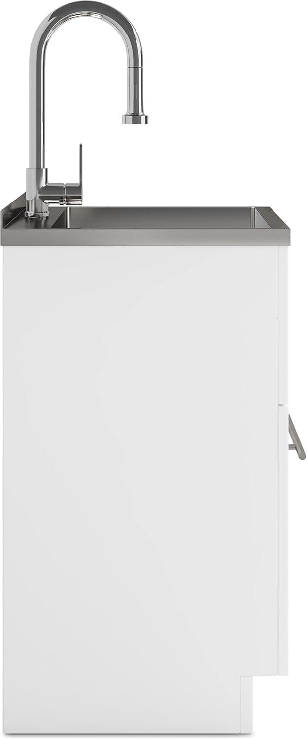 Metro 24 inch Laundry Cabinet with Faucet and Stainless Steel Sink