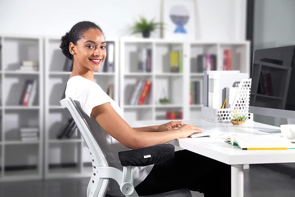 Aloudy Arm Rest Pillow, 2021 New Size 11” Office Chair Armrest Cover Pads, Comfy Desk Chair Cushions for Elbows and Forearms(Large, Set of 2)