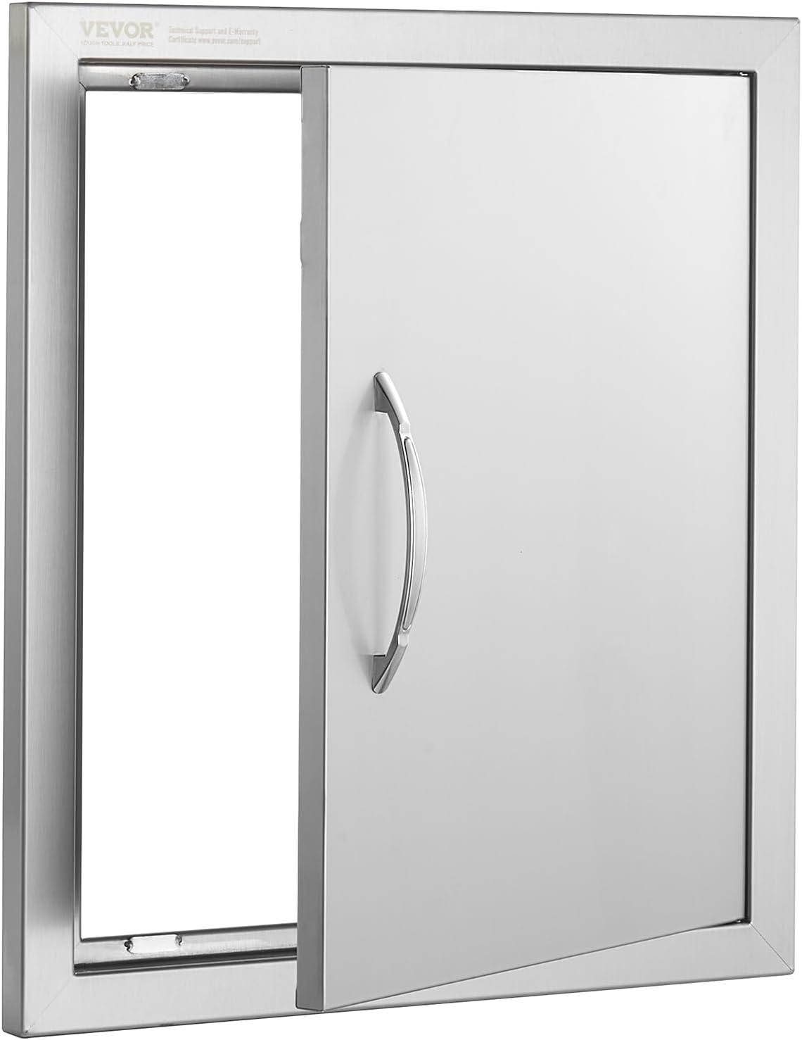 VEVOR 18"x20" BBQ Access Door, Stainless Steel, Outdoor Kitchen Door with Handle