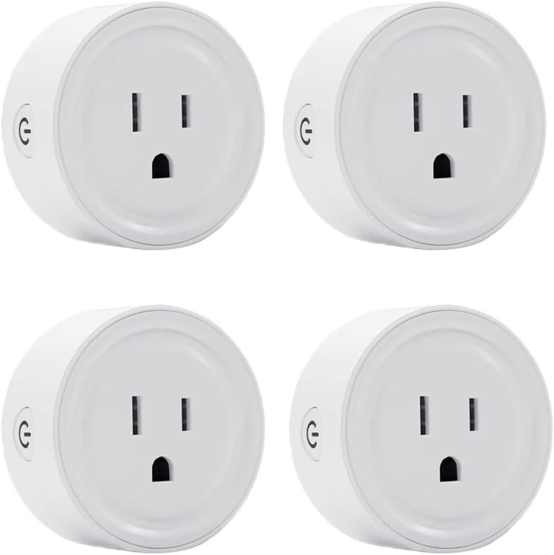 Smart Plug Mini 4-Pack, Wi-Fi Outlets for Smart Home Wi-Fi Plug with Alexa/Google Home/Smart Life, Smart Home hubTimer on/Off Plug, Schedule Built-in app, Mini Wireless Outlet, no hub Required