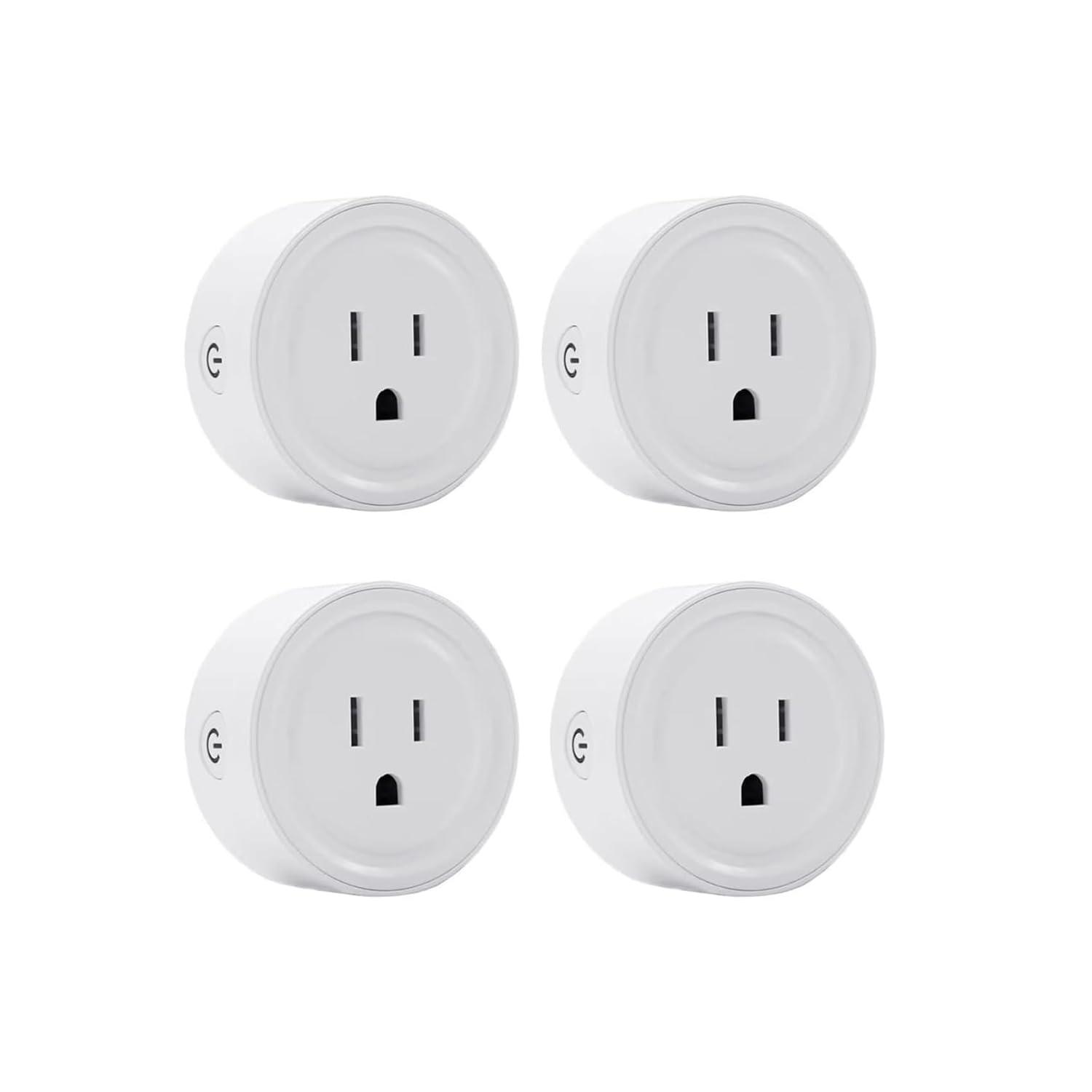 Smart Plug Mini 4-Pack, Wi-Fi Outlets for Smart Home Wi-Fi Plug with Alexa/Google Home/Smart Life, Smart Home hubTimer on/Off Plug, Schedule Built-in app, Mini Wireless Outlet, no hub Required