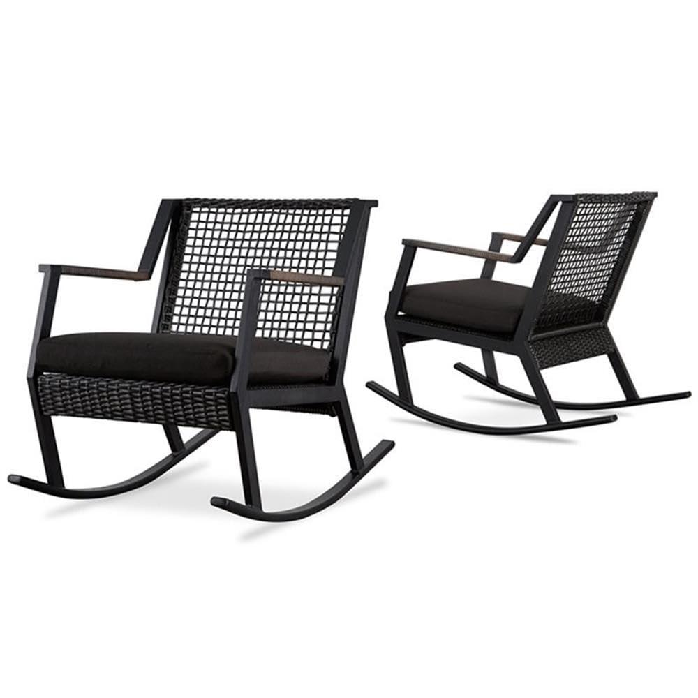 Real Flame Calvin Aluminum Patio Rocker in Black (Set of 2)