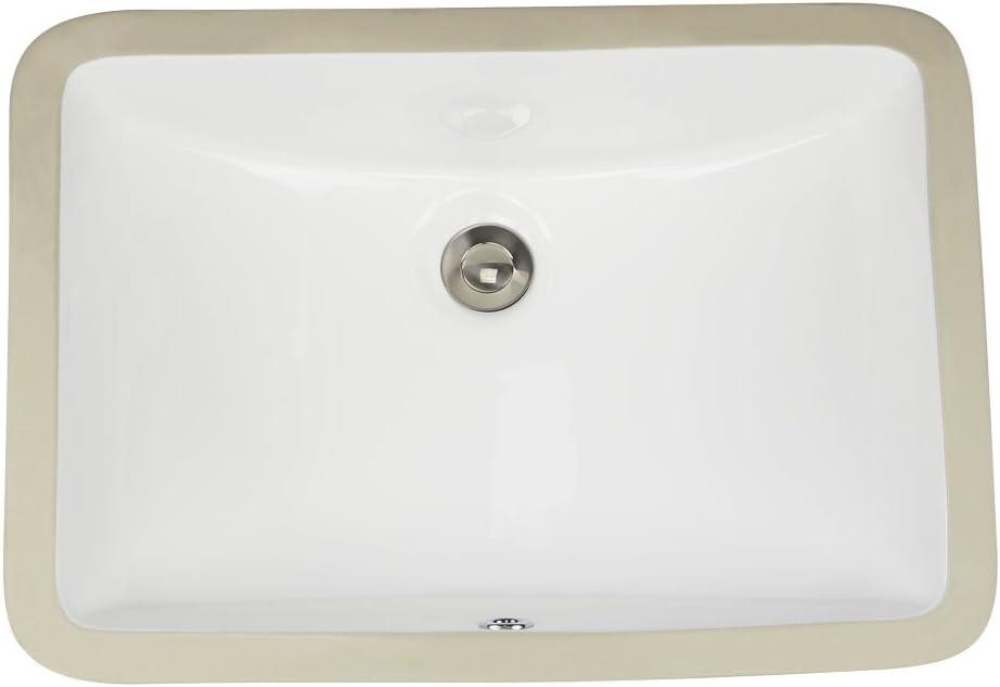 Highpoint Collection White 18x12-inch Undermount Ceramic Vanity Sink