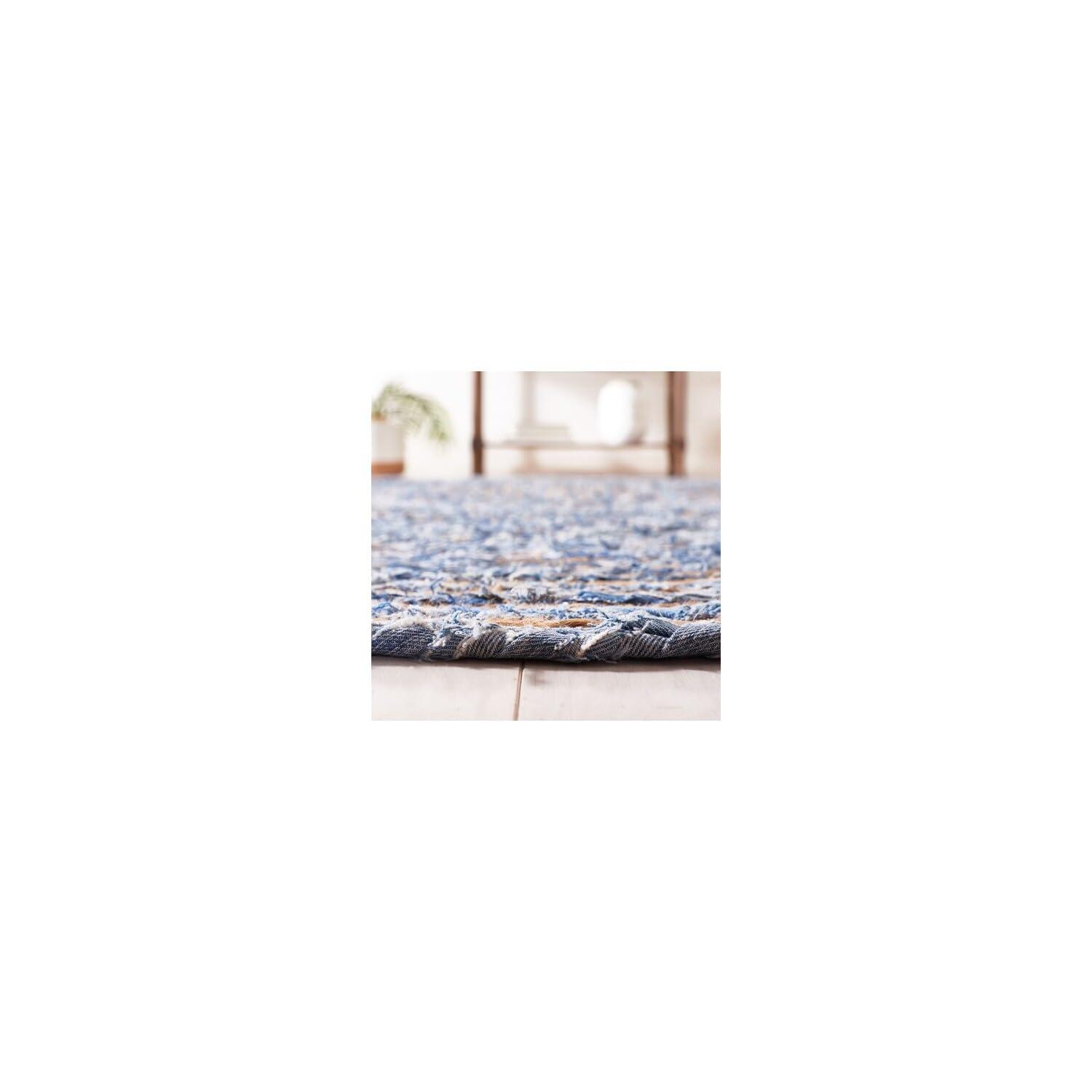 Cape Cod CAP202 Woven Indoor Accent Rug - Blue/Natural - 3'x5' Oval - Safavieh