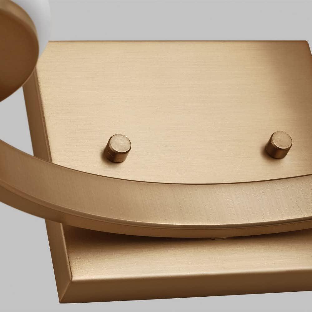Generation Lighting 2-Light Hettinger Bath Fixture Wall Lamp Satin Brass 4439102-848, Title 24 Compliant Wall Light Fixture for Bathroom Decor, Bathroom Light Fixture Uses Standard or LED Light Bulb