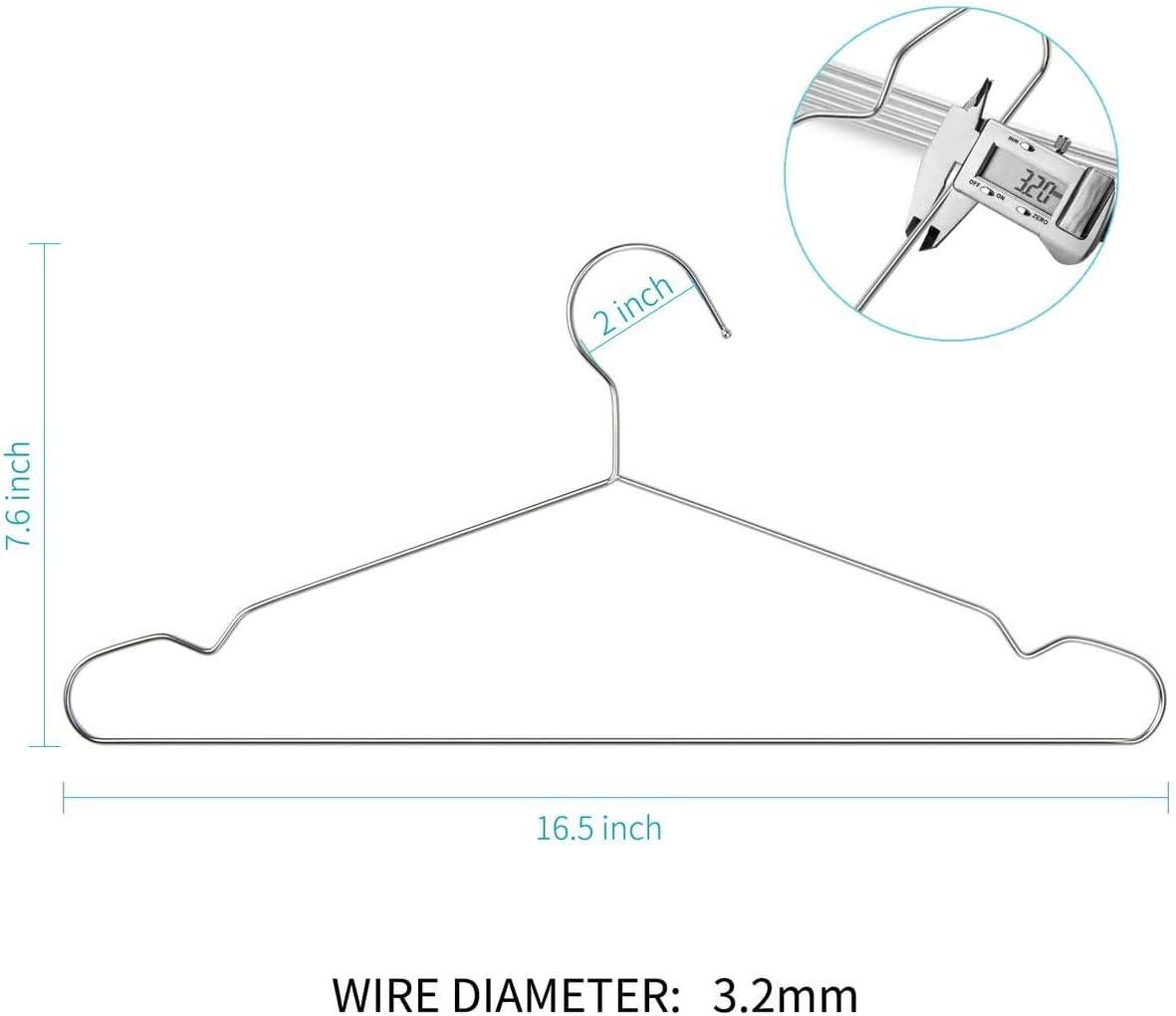 Hokku Designs Wire Hangers Coat Hangers Strong Heavy Duty Metal Hangers 16.5 Inch Ultra Thin Space Saving Clothes Hangers,(Sliver/50 Pack )