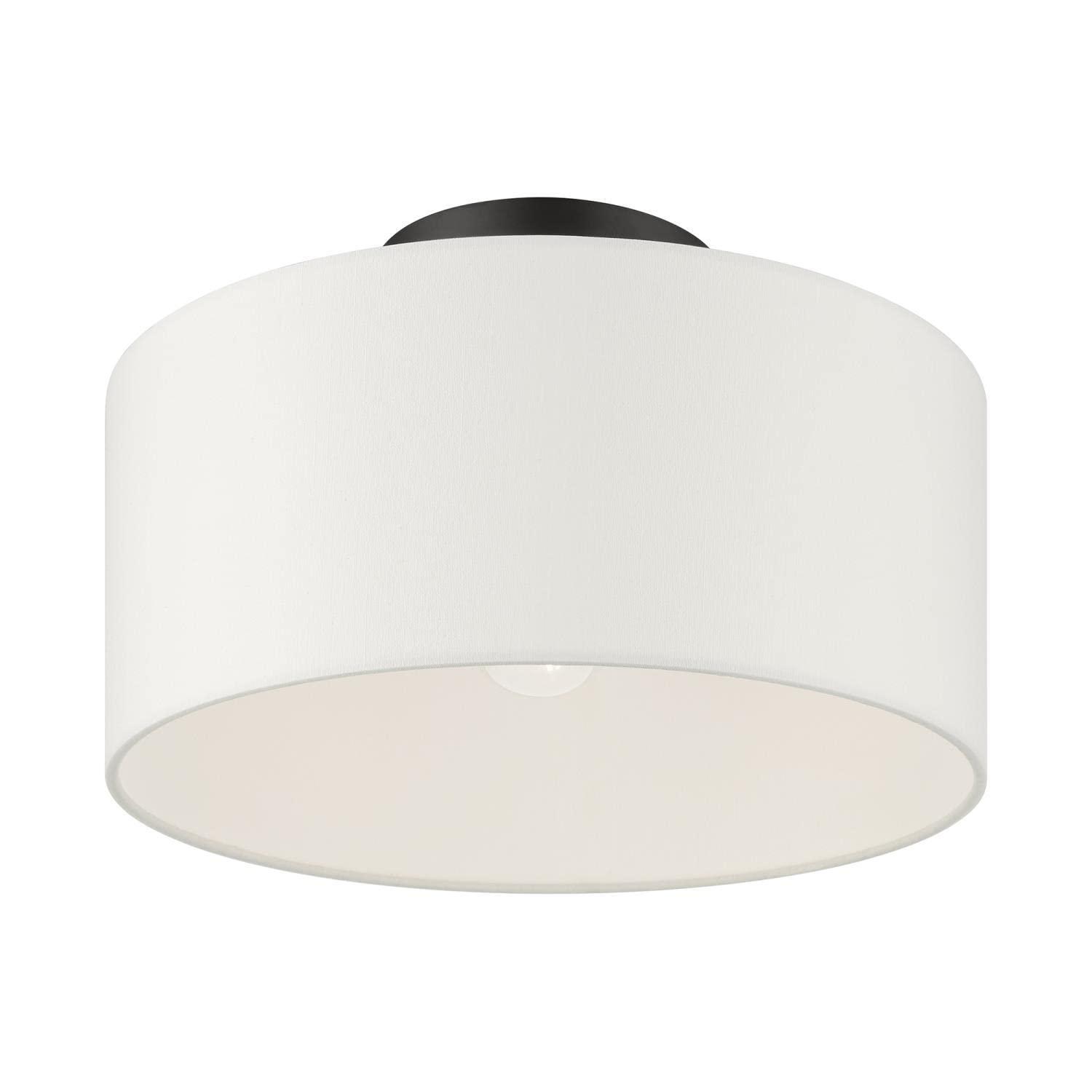 Livex Lighting Meridian 1 - Light Semi-Flush Mount in  Black