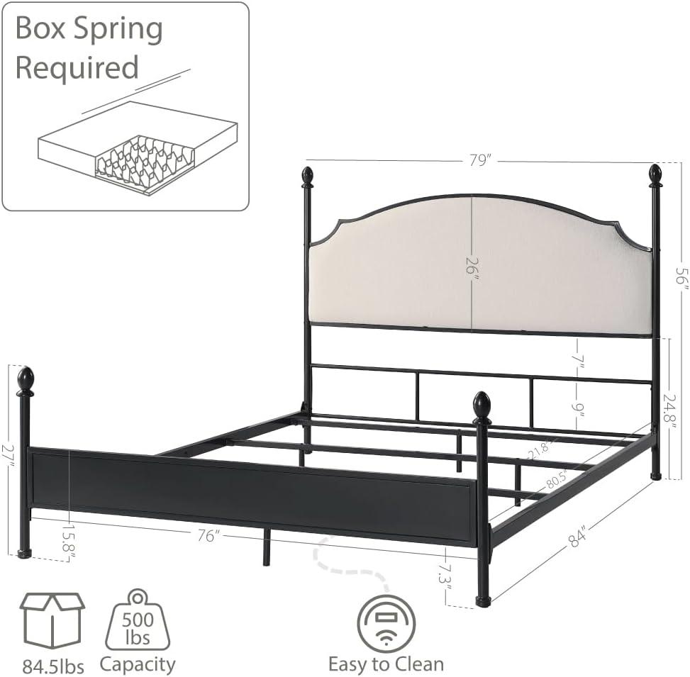 Blakesburg Upholstered Metal Four Poster Bed