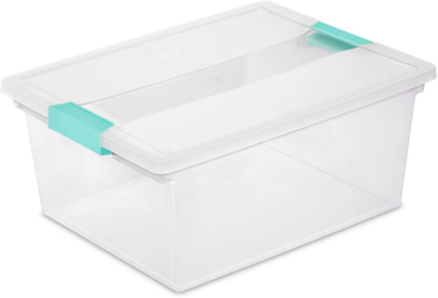 Sterilite Sterilite Plastic Stackable Storage Bin w/Clear Latch Lid (Set of 6)