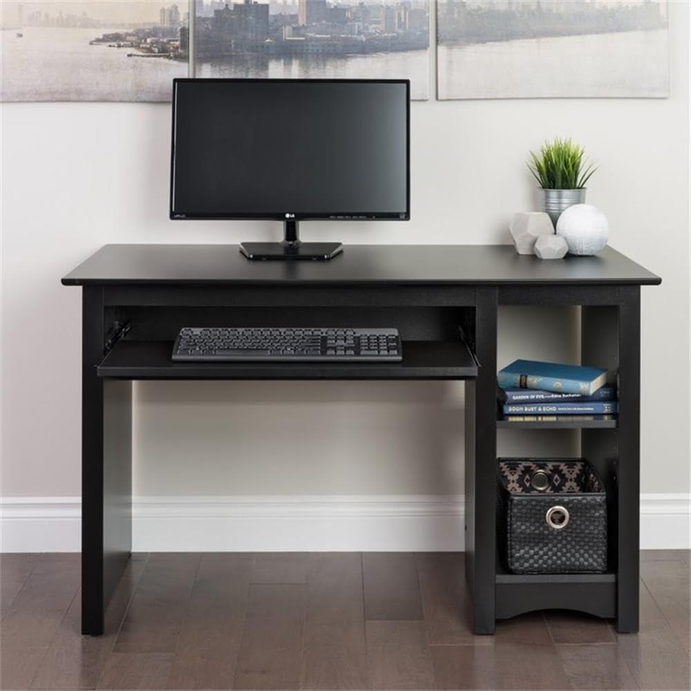 Computer Desk Black - Prepac: Office Workstation with Keyboard Tray & CPU Storage Shelf