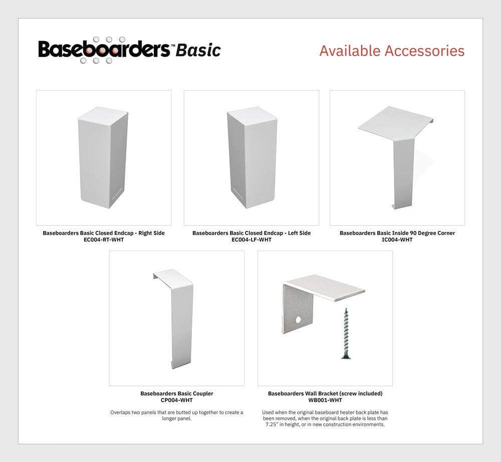 Baseboarders Baseboarders Basic Steel Easy Slip-On Baseboard Heater Cover Coupler - White