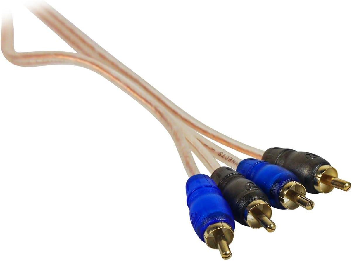 Blue and Clear 10 Gauge Car Amplifier Wiring Kit with Copper RCA