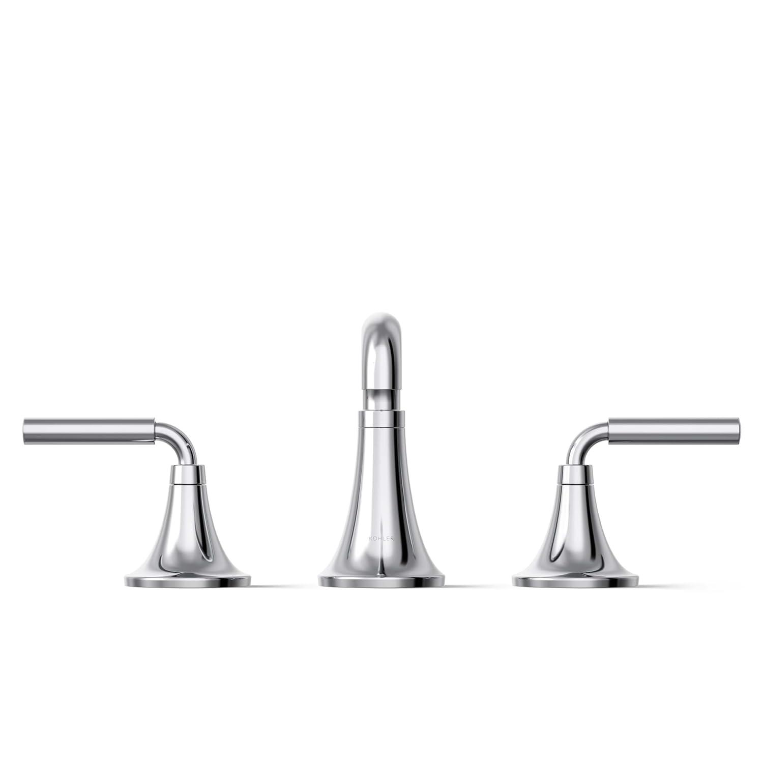 Tone Widespread Bathroom Sink Faucet, Three-Hole Bathroom Faucet with Clicker Drain, 1.2 GPM