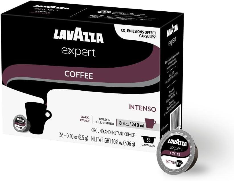 Lavazza Expert Intenso Coffee Capsules, Dark Roast, Arabica and Robusta Blend, Compatible with Lavazza Classy Plus Machine (36 Capsules)