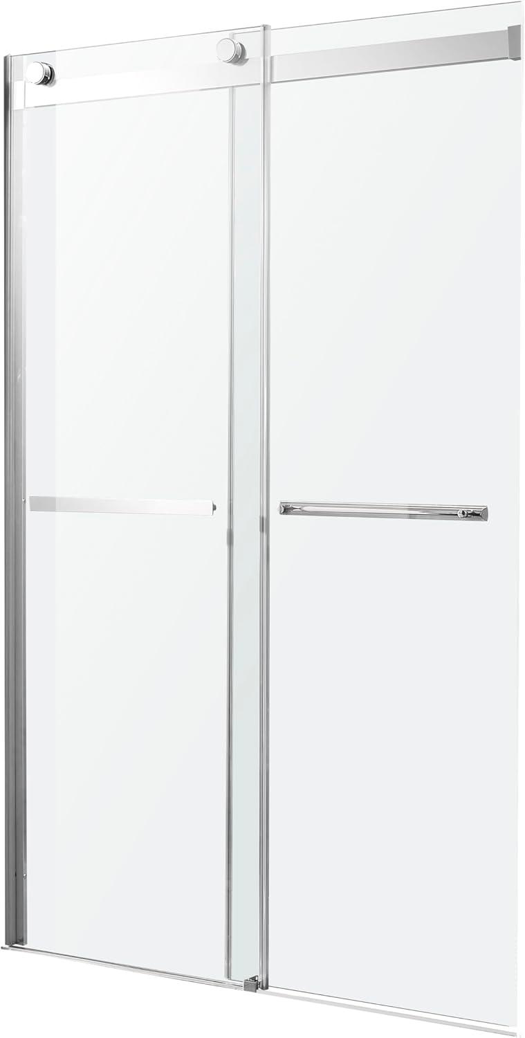 Polished Chrome Frameless Sliding Shower Door with Handle