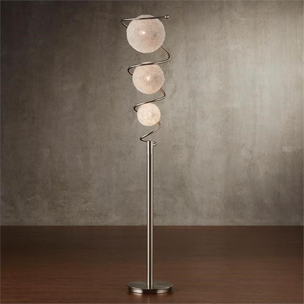 Lexicon Diya Modern Metal Base Floor Lamp in Satin Nickel