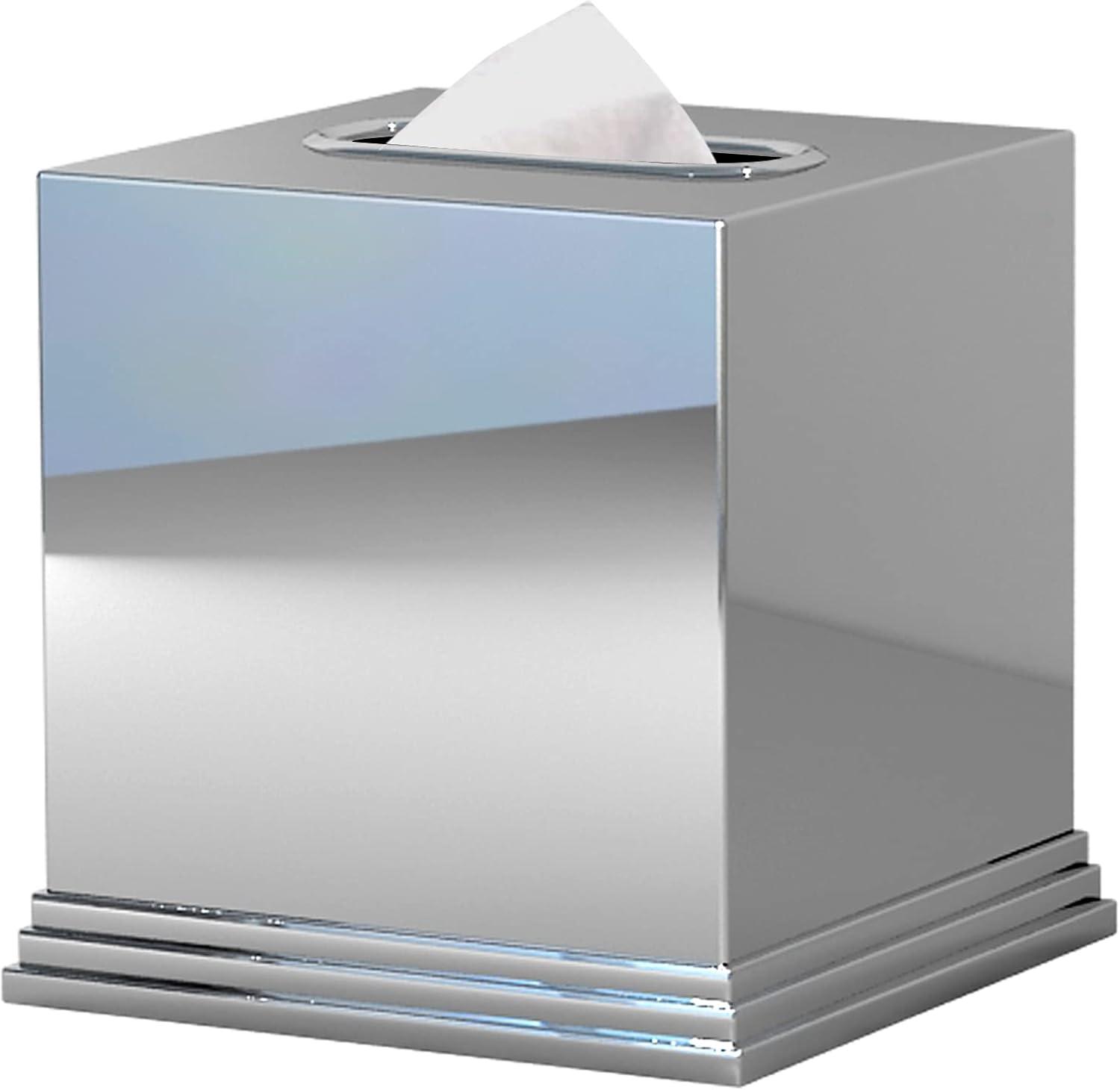 Timeless Stainless Steel Boutique Tissue Box Cover - Nu Steel