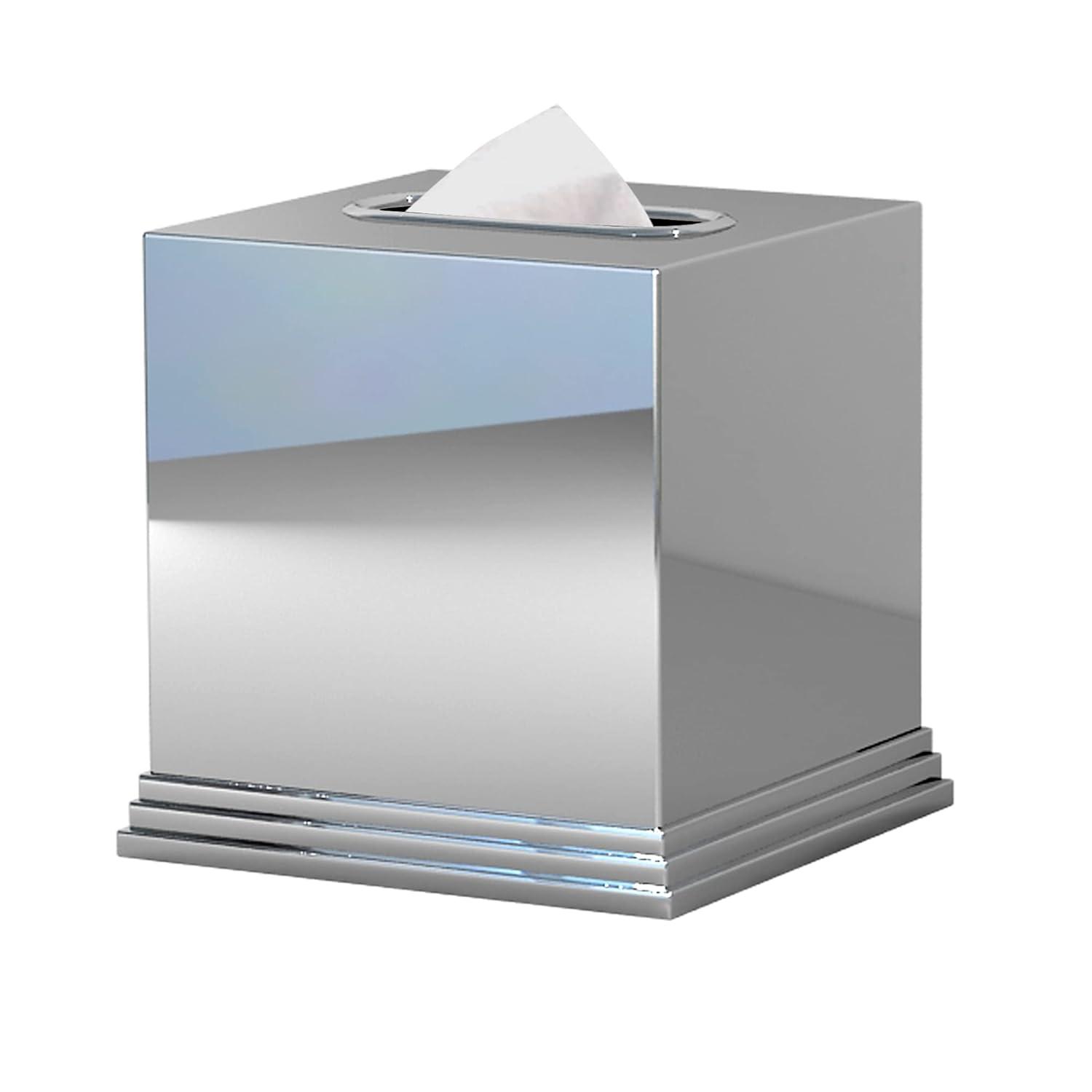 Timeless Stainless Steel Boutique Tissue Box Cover - Nu Steel