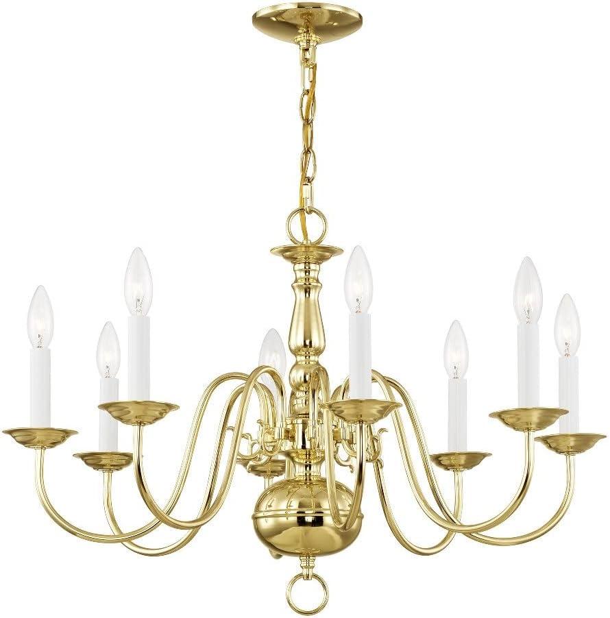 Livex Lighting Williamsburgh 8 - Light Chandelier in  Polished Brass