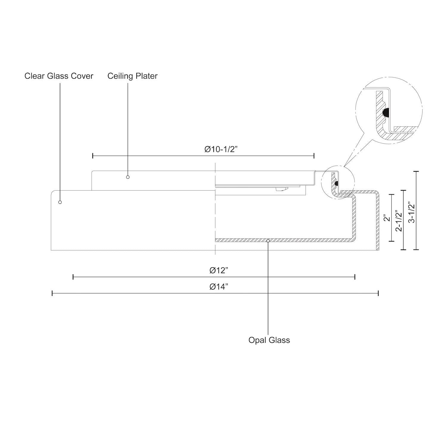 Kuzco Lighting Aston Glass LED Flush Mount