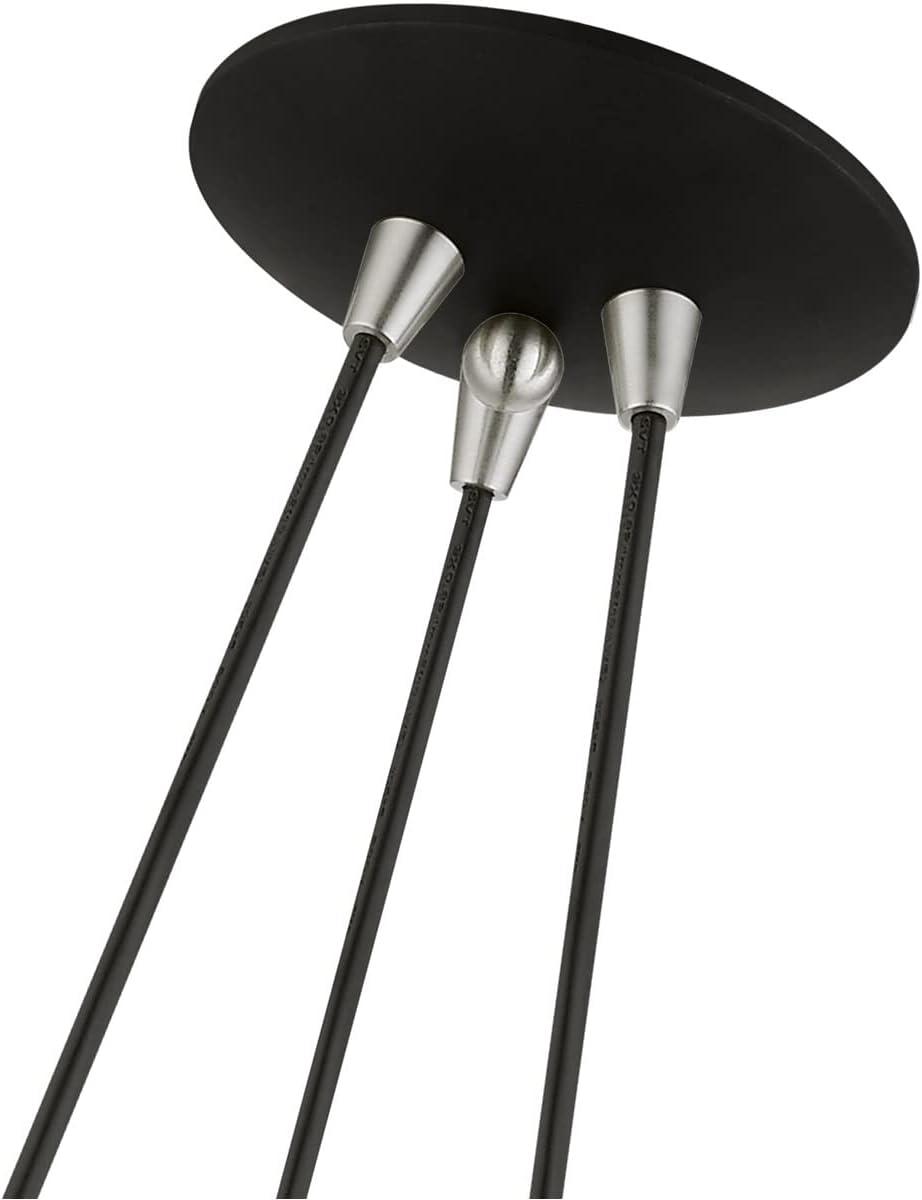41083-04-Livex Lighting-Waldorf - 3 Light Cluster Pendant In Mid Century Modern Style-18.5 Inches Tall and 20.5 Inches Wide-Black Finish
