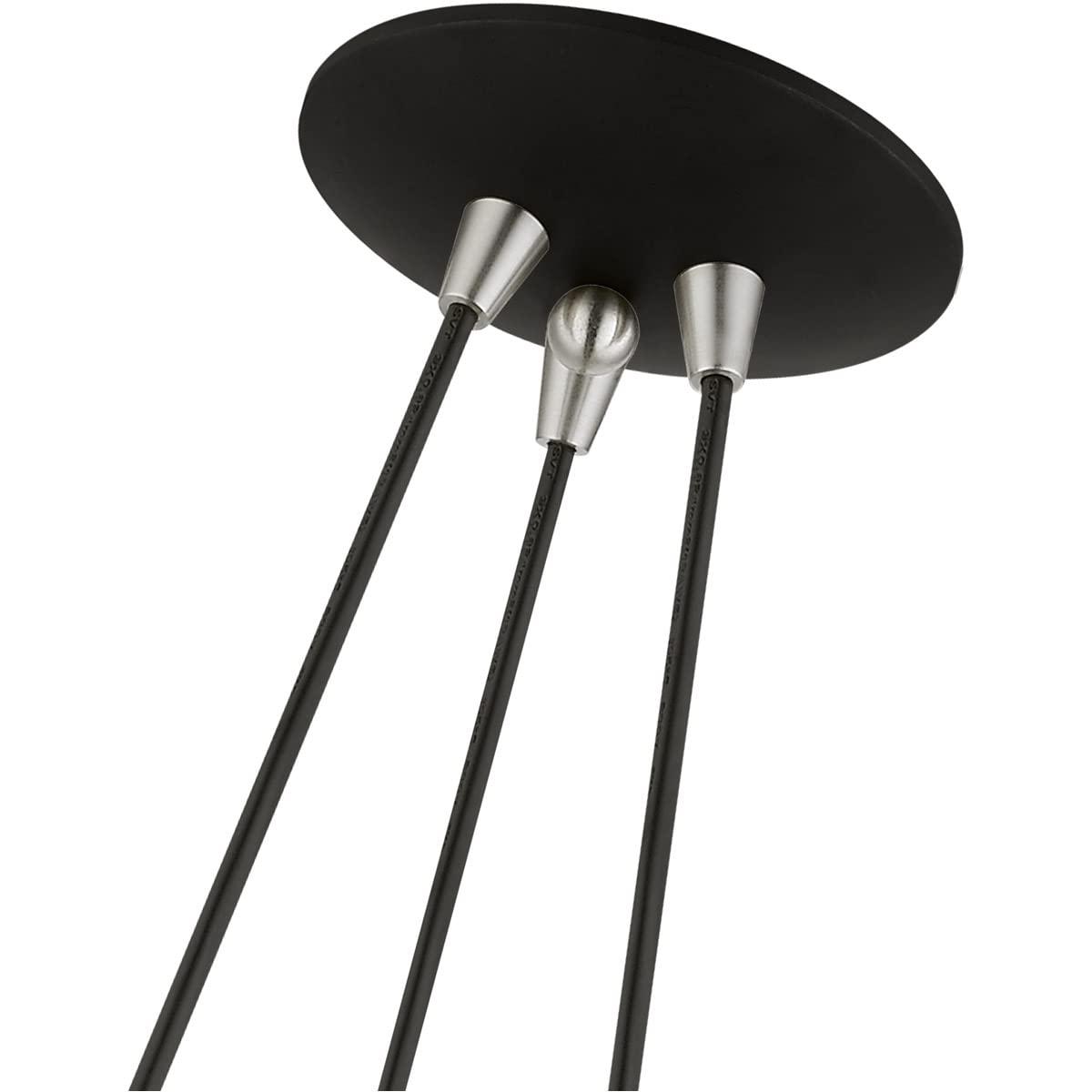 41083-04-Livex Lighting-Waldorf - 3 Light Cluster Pendant In Mid Century Modern Style-18.5 Inches Tall and 20.5 Inches Wide-Black Finish