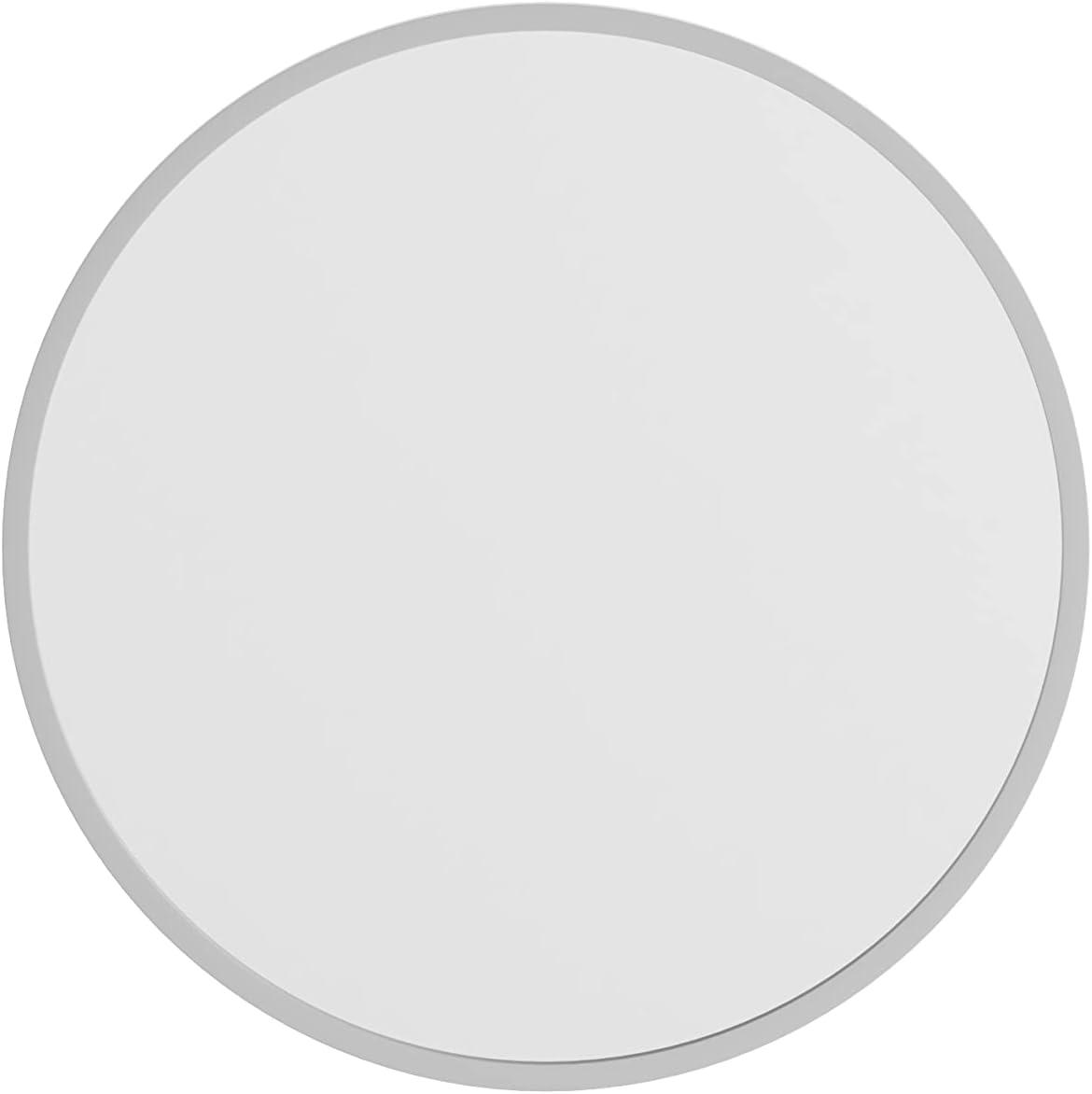 Julianne 20" Round Silver Metal Slim Frame Wall Mirror