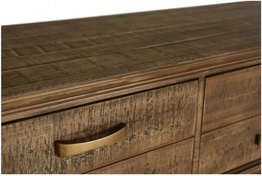 Aristocrat 71'' Brown and Gold Round Console Table with Storage
