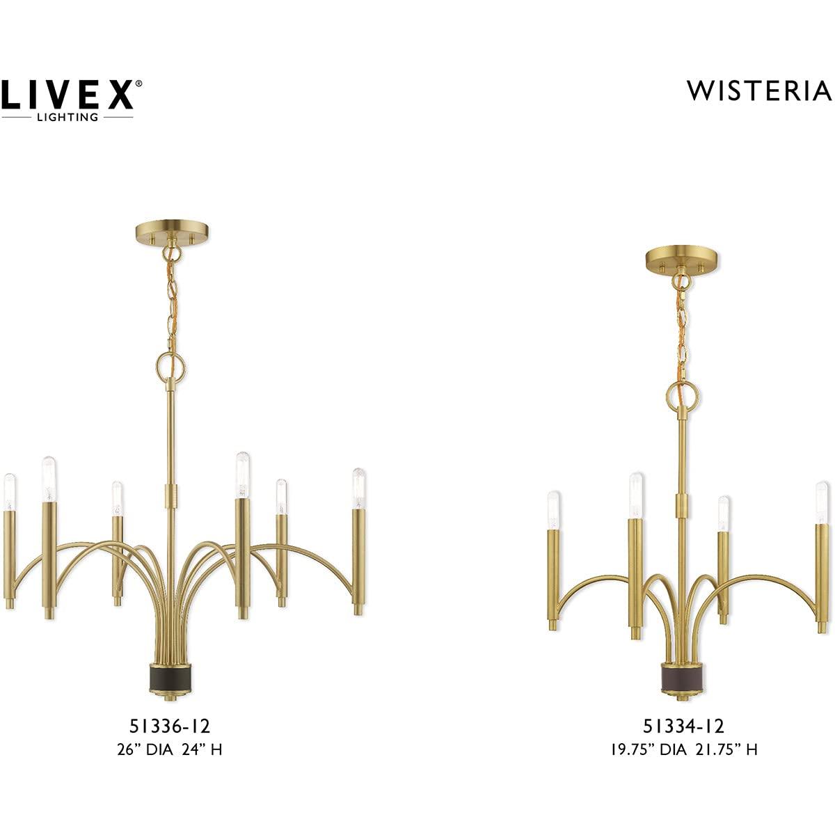 Livex Lighting Wisteria 4 - Light Chandelier in  Satin Brass