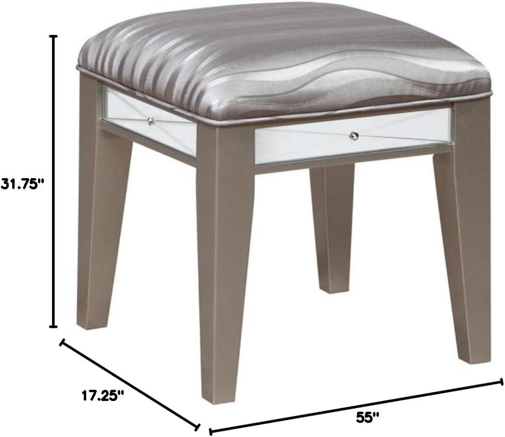 Coaster Company Leighton Vanity Desk and Stool, Metallic Mercury