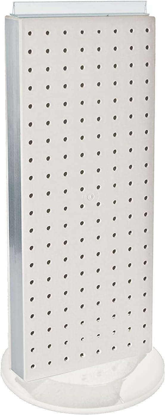 Azar Displays 700508-WHT White Revolving 8"W x 20.625"H Pegboard Counter Display