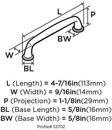 Amerock Kane 6-5/16 inch (160mm) Center-to-Center Satin Nickel Cabinet Pull