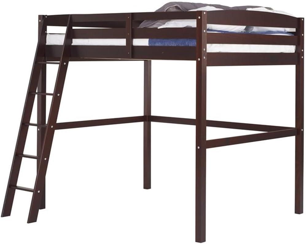 Camaflexi Tribeca Solid Wood High Loft Bed Frame Twin in Cappuccino