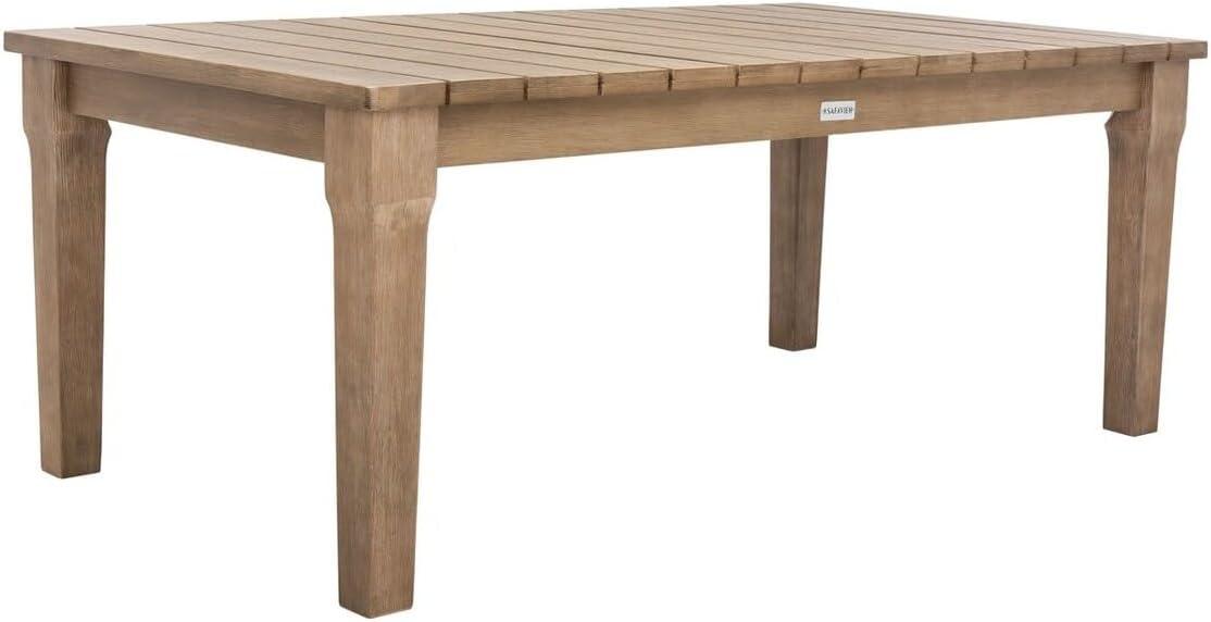 Martinique Wood Patio Coffee Table - Natural - Safavieh